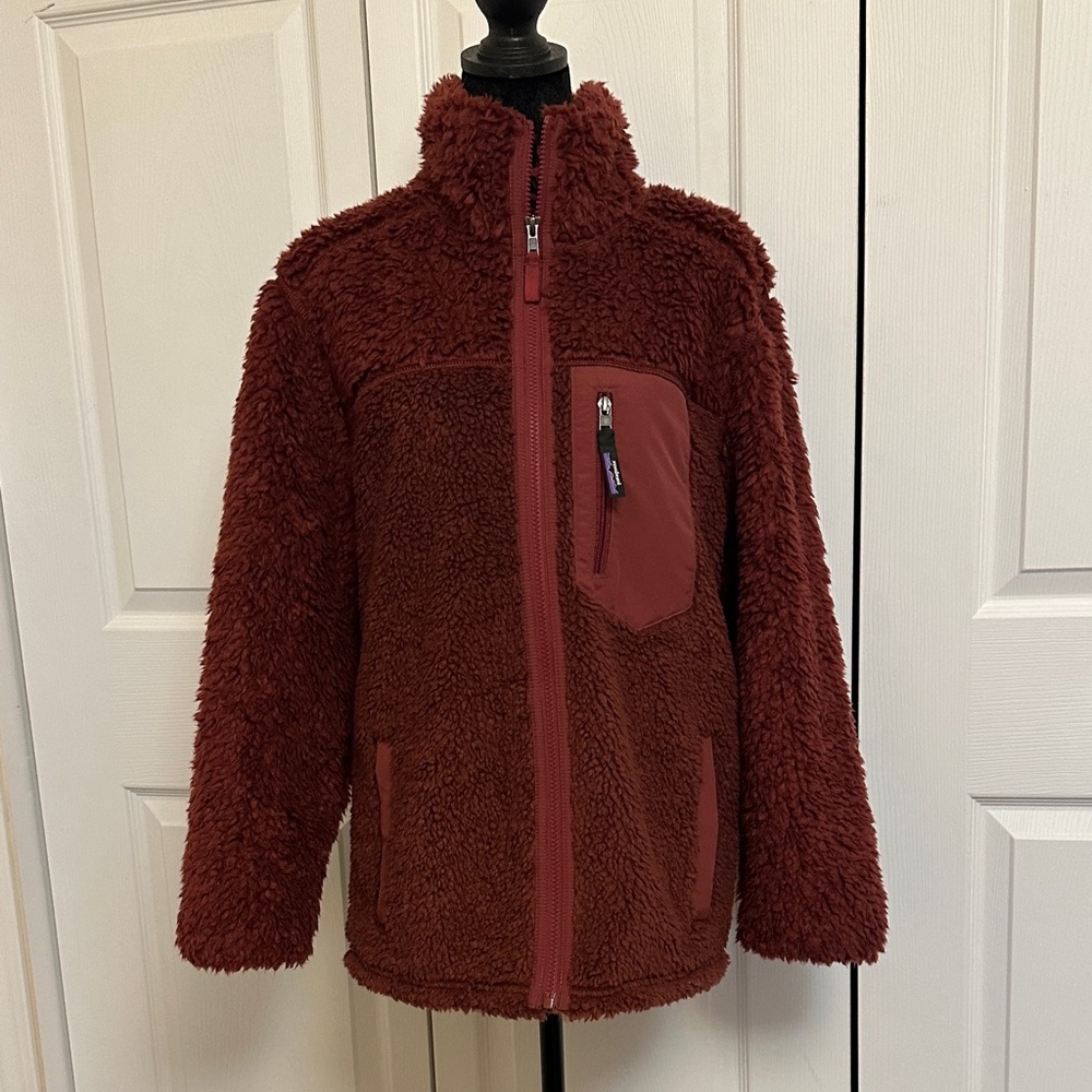 Patagonia Women's high pile fleece Jacket - Rust Red/burgundy